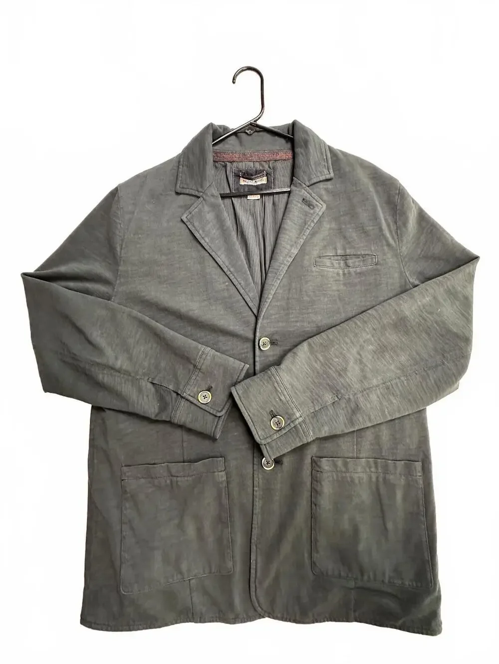 32 Bar Blues Men's Cotton Casual Blazer Jacket Large Gray
